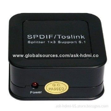 SPDIF/Toslink Digital Optical Audio 1x3 Splitter, Up to 40m, Supports Signal RetimingNew